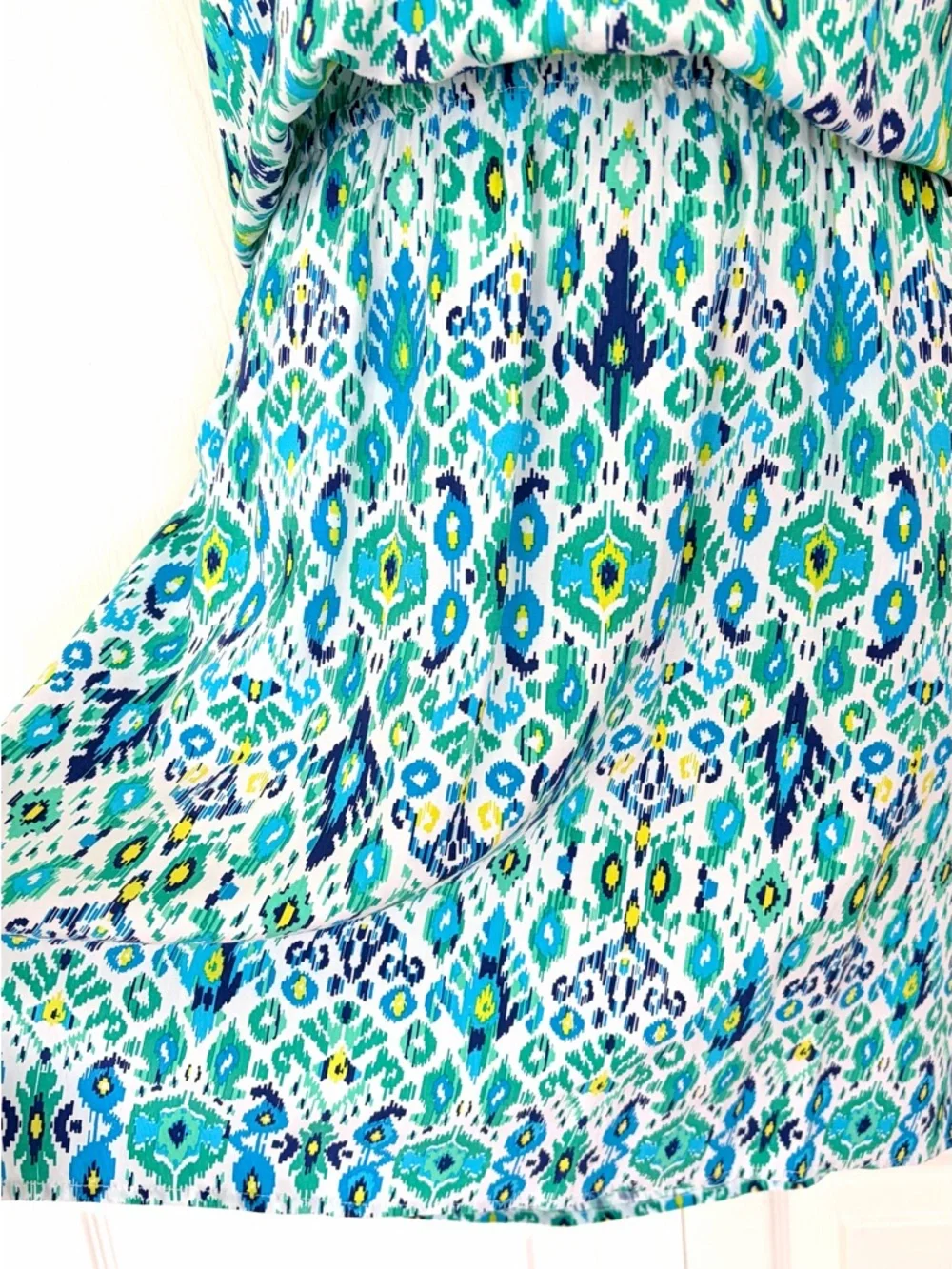 Tommy Bahama Summer Dress Beach Cover up Ikat Print Cover Up Blue Green Small - Picture 7 of 15